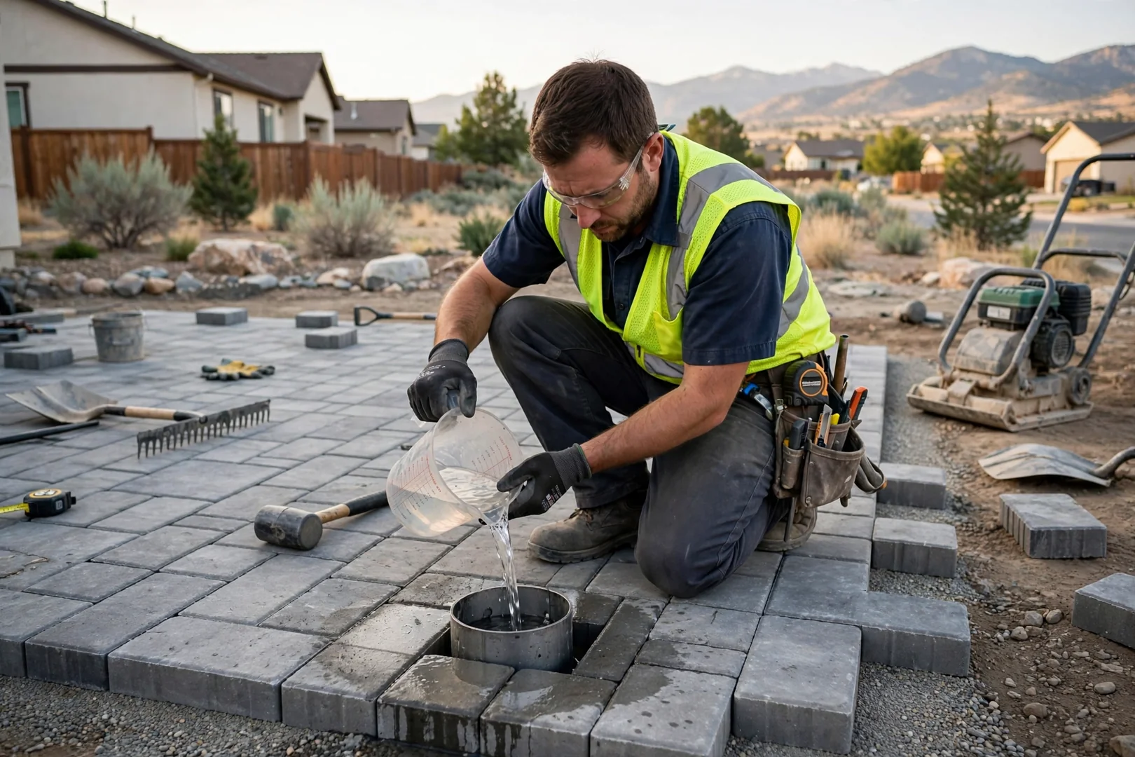 South Jordan Paver Installers technician testing system performance